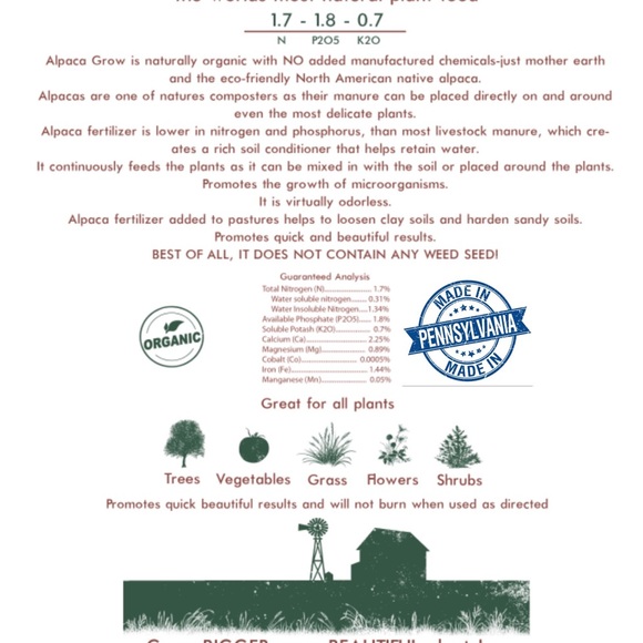 ALPACA Manure Fertilizer Garden Soil Amendment Plant Enhancer 3 lb Bags - Picture 2 of 7